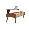 Elevating Center Table Low Table 100% Solid Oak Wood Top Plate Desk Coffee Table Width 100 x Depth 60 x Height 45 cm Study Desk Work From Home Easy To