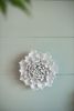 D5.9x2.8" Handmade Cream Ceramic Flower Wall Decor Accent