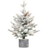 3FT Pre-lit Potted Flocked Christmas Tree
