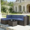 3-piece terrace furniture set, outdoor furniture set, garden set, navy blue
