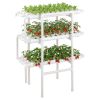 Hydroponics Growing System Kit, 3-Tier 108 Sites UPVC Pipe Hydroponic Grow Kit with Timed Irrigation, Sun & Light Blocking Pipes, Indoor Home Garden V