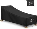 Kipiea Waterproof Patio Lounge Chair Covers for Outdoor Furniture - black
