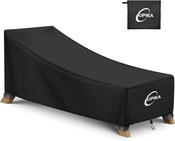Kipiea Waterproof Patio Lounge Chair Covers for Outdoor Furniture - black