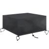 30inch*30inch*12.5inch Waterproof and Sunproof Square Fireplace Cover, 420D Thick Oxford Fabric, Outdoor Patio Dust Cover, Black Fireplace Protector