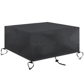 30inch*30inch*12.5inch Waterproof and Sunproof Square Fireplace Cover, 420D Thick Oxford Fabric, Outdoor Patio Dust Cover, Black Fireplace Protector