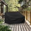 Patio Loveseat Cover Waterproof, 2-Seater Outdoor loveseat Cover, Patio Furniture Covers with Air Vent and Handles, 54W x 37D x 35H Inches, Black