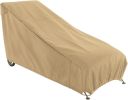 Classic Accessories Terrazzo Water Resistant 66 Inch Patio Chaise Lounge Chair Cover - Sand