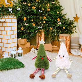 2pcs Christmas Table Decorations Long Legs Doll Christmas Ornaments Cute Plush Shelf Sitters Xmas Figurines for Mantel Desk Fireplace Home Decor Holid