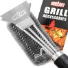 Grill Brush - 18'' Safe Wire BBQ Brush for Outdoor Grill, 3 in 1 Efficient Stainless Steel Grilling Cleaner, BBQ Accessories for All Grates