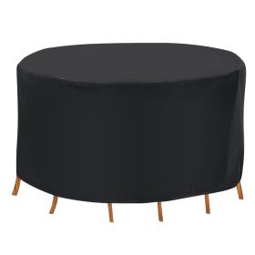 Circular Table Cover UV Water Resistant Outdoor Furniture Protector For Small Round Table Chairs Set - 6 Seat