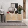 Kitchen Storage Cabinet, Garage Cabinets Natural Wood-AS