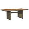Patio Table Brown Poly Rattan and Solid Acacia Wood