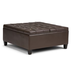 Harrison - Coffee Table Storage Ottoman - Chocolate Brown