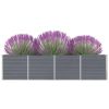 Raised Garden Bed 126"x15.7"x30.3" Galvanized Steel Gray