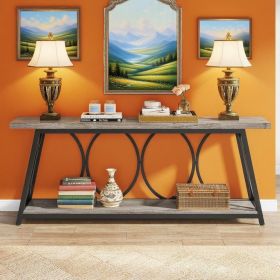 Console Table, Industrial Sofa Table Behind Couch - Grey