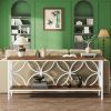 Long Sofa Table Behind Couch, Entry Console Table - Walnut/White
