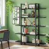Bookshelf, Vintage Industrial Style Bookcase,black - black