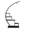 5 tier semicircular iron plant stand plant holder iron flower stand for home garden balcony patio display rack black