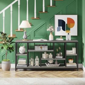 Console Table Wood Sofa Table Entryway Accent Table - Grey