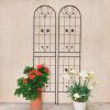 2 Pack Metal Garden Trellis 86.7" x 19.7" Rustproof Trellis for Climbing Plants Outdoor Flower Support Black