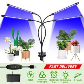 Grow Lights for Indoor Plants, iMounTEK 80W 80 LEDs Plant Lights with Red Blue Full Spectrum 10 Dimmable Level 360°Adjustable Gooseneck 3/6/12H Timer