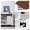 Farmhouse Sideboard Buffet Cabinet with Hinged Barn Doors, 58" Large Kitchen Storage Cabinet with Adjustable Shelves