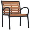 Patio Chairs 2 pcs Steel and WPC Black and Brown