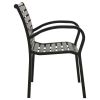 Patio Chairs 2 pcs Steel and WPC Black
