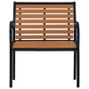 Patio Chairs 2 pcs Steel and WPC Black and Brown