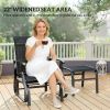 Outdoor Glider with Ottoman, Patio Glider Chair Set with High Back, Wide Seat for Porch, Garden, Backyard, Black