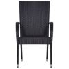 5 Piece Patio Dining Set Black