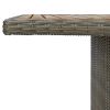 Patio Table Brown Poly Rattan and Solid Acacia Wood
