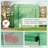 Outdoor Portable Walk-in Greenhouse with PE Cover Heavy-Duty Metal Frame Roll-up Zipper Door