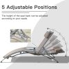 Outdoor Chaise Lounge Set of 2 Patio Recliner Chairs with Adjustable Backrest and Removable Pillow for Indoor&Outdoor Beach Pool Sunbathing Lawn (Khak