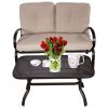 2 Pieces Patio Outdoor Cushioned Coffee Table Seat
