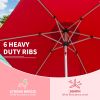 7.5FT Patio Umbrella, Outdoor Table Umbrella with Push Button Tilt and Crank