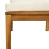 5 Piece Patio Lounge Set with Cream Cushion Solid Acacia Wood