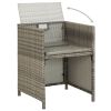 Patio Chairs 2 pcs with Cushions Poly Rattan Gray
