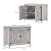 Outsunny Wooden Outdoor Storage Cabinet, Garden Shed Potting Shed with Shelf and Double Doors, Light Gray