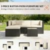 3-piece terrace furniture set, outdoor furniture set, garden set, beige