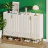 Shoe Cabinet - White and Gold