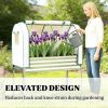 Elevated garden bed, greenhouse, suitable for planting, silver