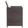 Patio Chairs with Cushions 2 pcs Poly Rattan Brown