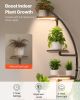 Plant Stand Indoor with Grow Lights, 65.5 in Tall 7-Tiered Lighted Plant Shelf, 2 Pack Metal Corner Plants Holder, 3 Timer & 10 Brightness, Half-Moon
