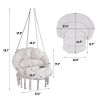 Hammock Chair Macrame Swing Max 330 Lbs Hanging Cotton Rope Hammock Swing Chair for Indoor and Outdoor with Cushion