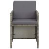 Patio Chairs 2 pcs with Cushions Poly Rattan Gray