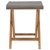 Folding Chairs 2 pcs Solid Teak Wood and Fabric Dark Gray