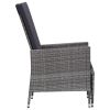 Reclining Patio Chair with Cushions Poly Rattan Gray