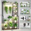 Large Plant Stand Indoor with Grow Light, 71 Inches Tall Plant Shelf, 8 Tiered Heavy-Duty Metal Plant Stand, Square Flower Stand Display Rack for Livi