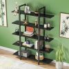 Bookshelf, Vintage Industrial Style Bookcase,black - black